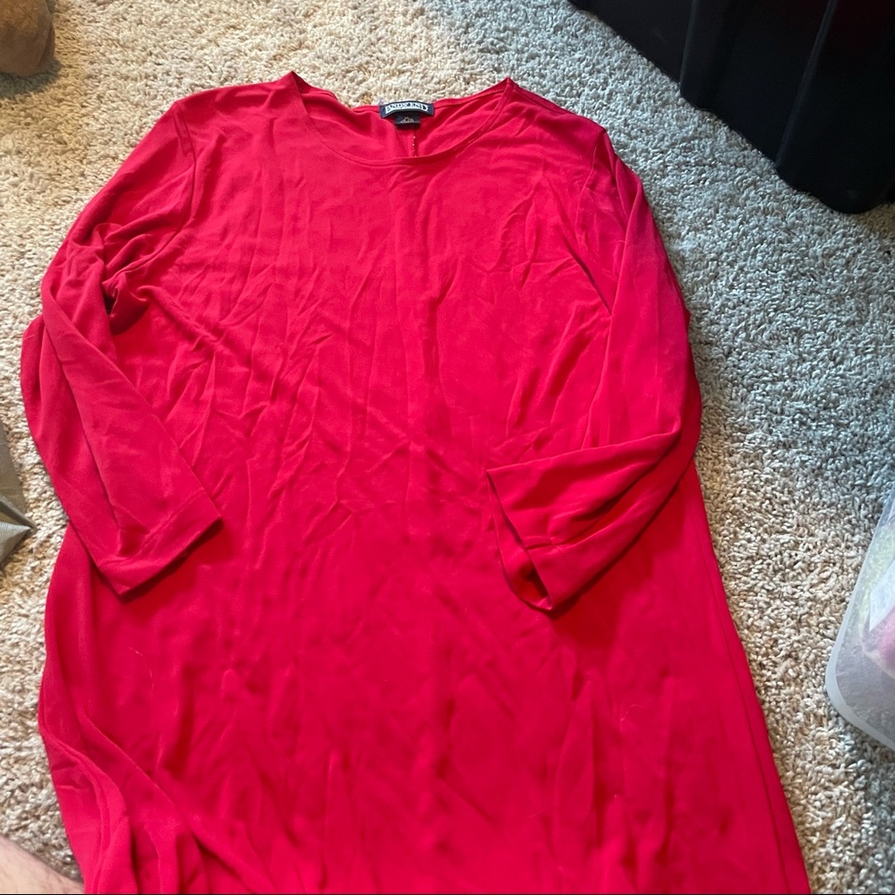 LandsEnd Red Dress 3/4 Sleeve | 18/20